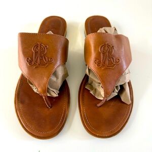 Ralph Lauren Brown Leather Sandals